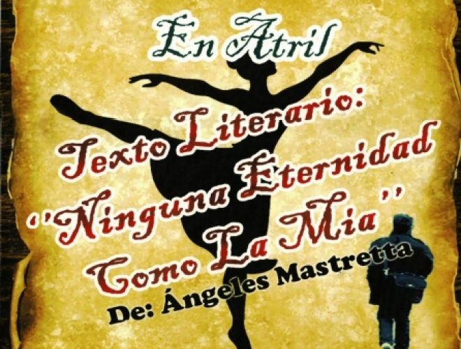 Lectura dramatizada en atril, con el texto literario: "Ninguna